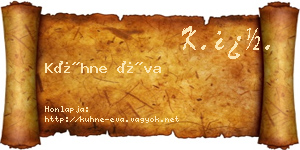 Kühne Éva névjegykártya